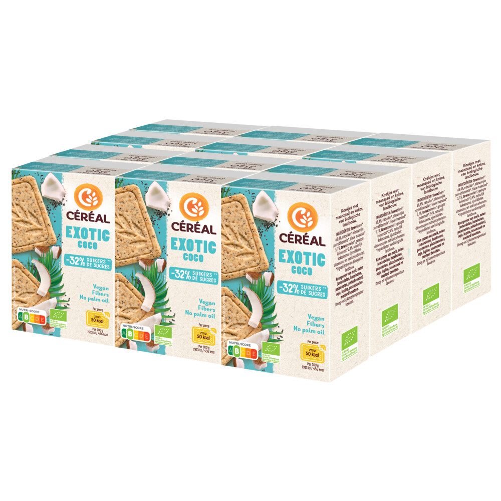 12x Céréal Healthier Bio Koekjes Exotic Coco33 gr