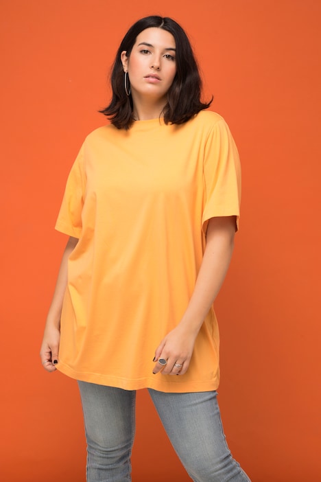 Longshirt, Rundhals, Halbarm, lang geschnitten