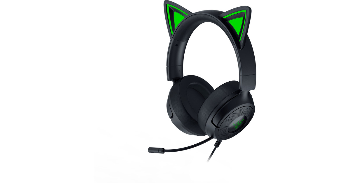 RazerKraken Kitty V3 X Black over-ear gaming headset  (Zwart/groen)