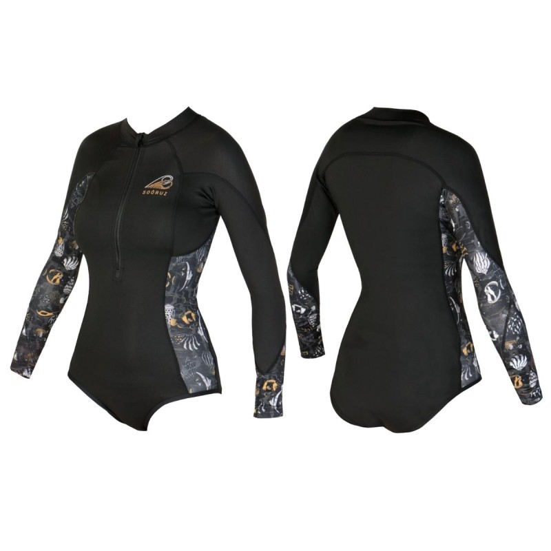 Body Lycra Soöruz Divine Manches Longues Mini-Zip Black - The Corner Shop