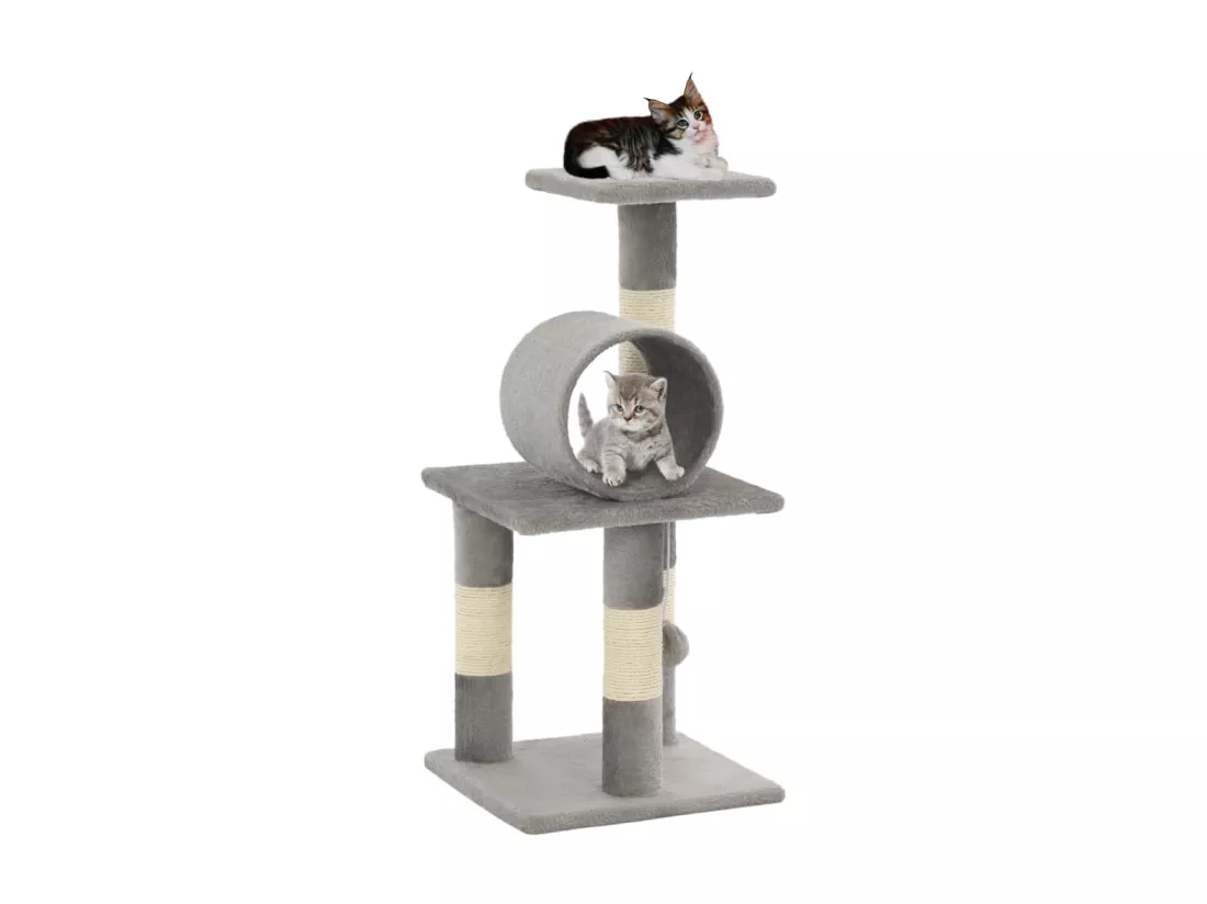 Arbre à chat avec griffoirs en sisal 65 cm Gris