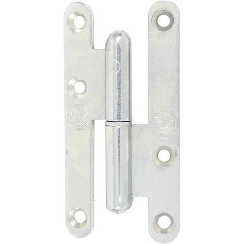 Paumelle de Paris bois bouts ronds - droite - H 80 mm - l :  40 mm - zingué