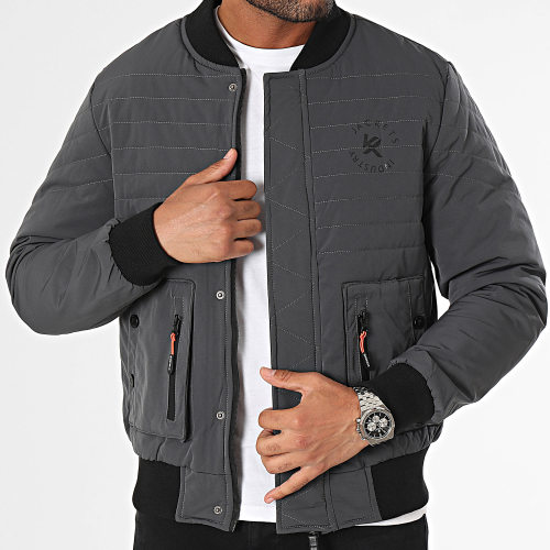 Veste Bomber Gris Noir