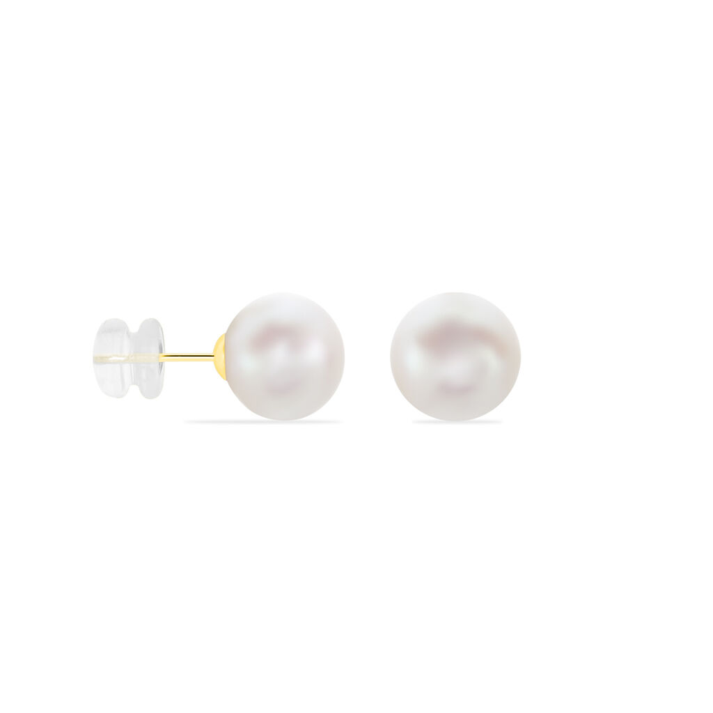 Boucles D'oreilles Puces Suki Or Jaune Perle De Culture