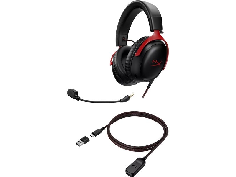HyperX Headset Cloud III Rot/Schwarz Komfortables Gaming-Headset für PC und Spielkonsolen