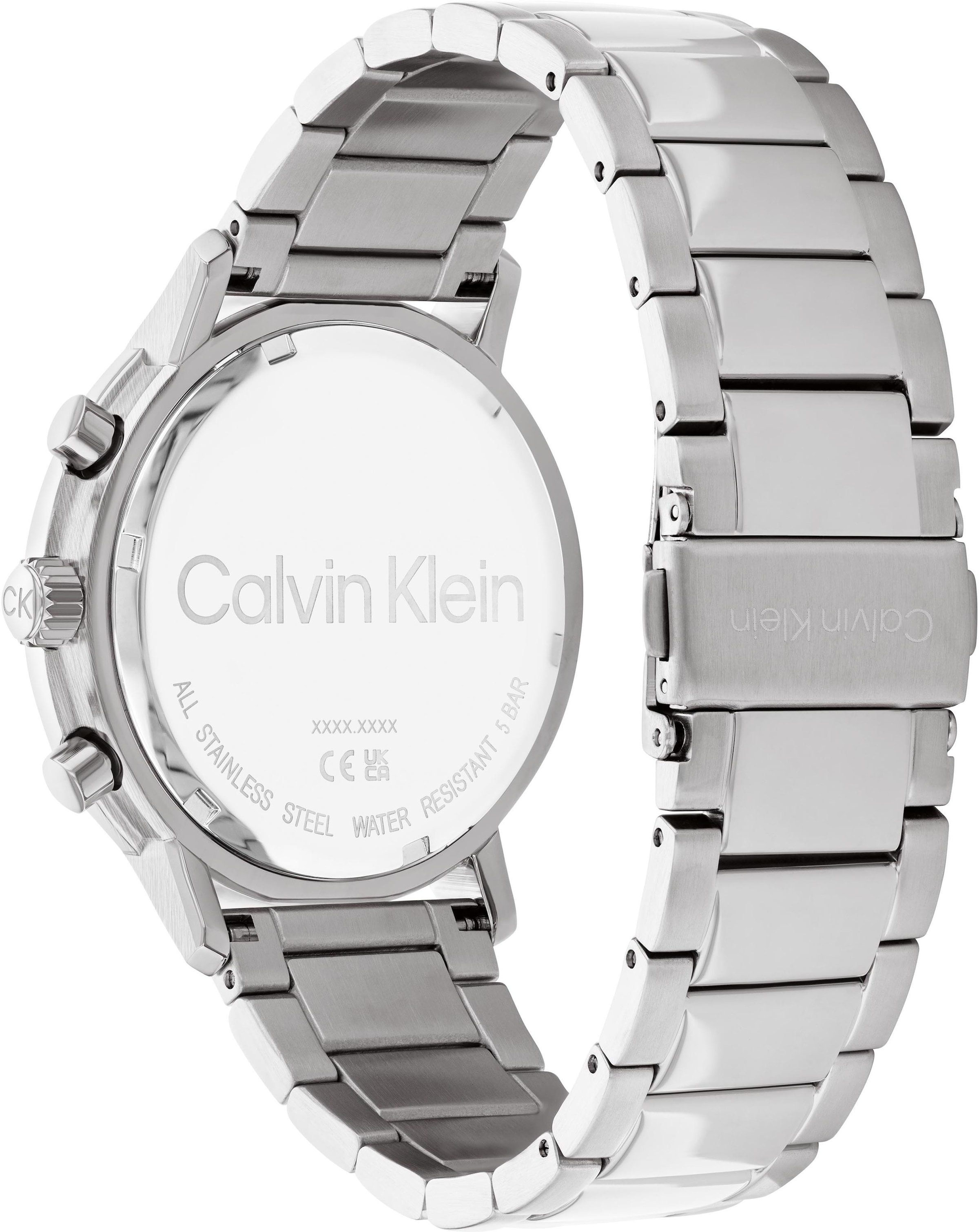 Calvin Klein Multifunktionsuhr »GAUGE« Quarzuhr, Armbanduhr, Herrenuhr, Datum, Edelstahlarmband