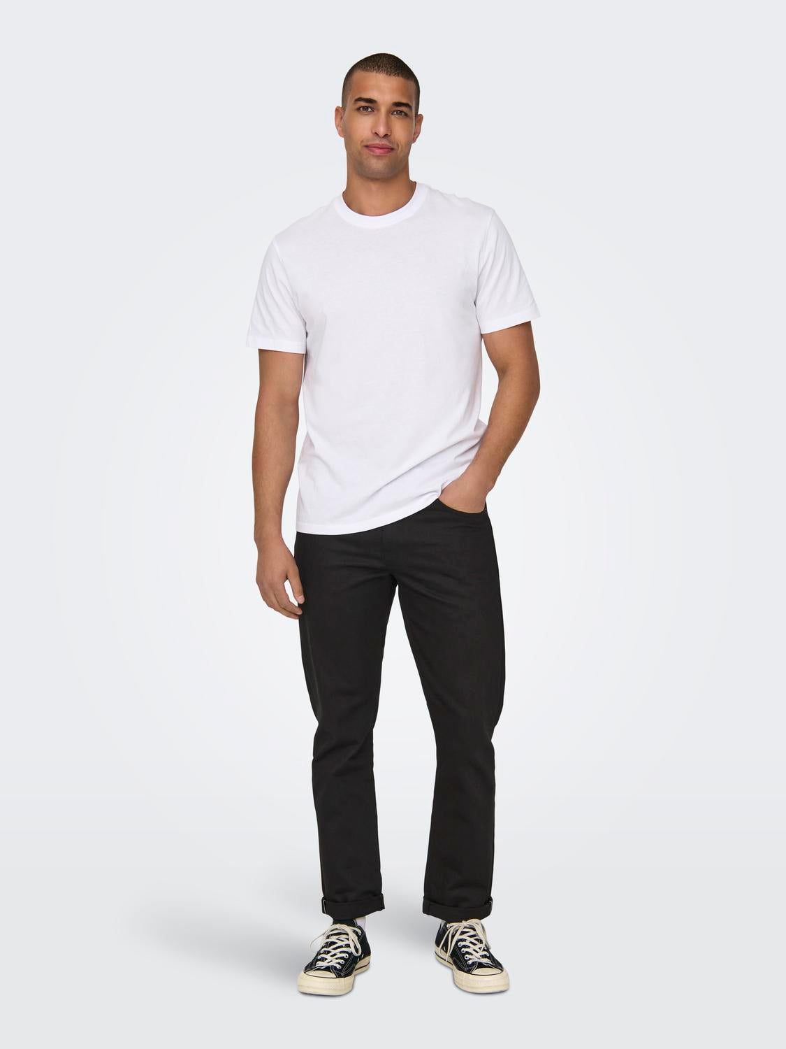 ONSWEFT Mittlere Taille Normal geschnitten Jeans Black Denim