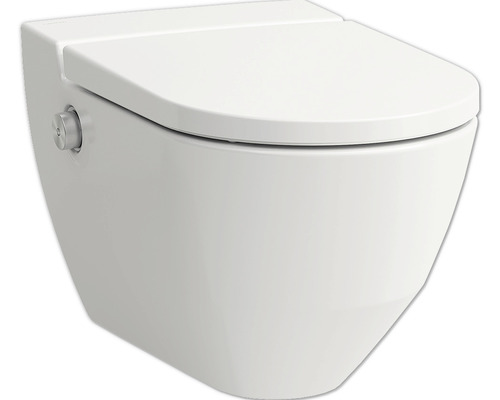 LAUFEN Cleanet Navia douche-wc-set, randloos, met hygiënedouche, mat wit met coating, met toiletzitting H8206017570001
