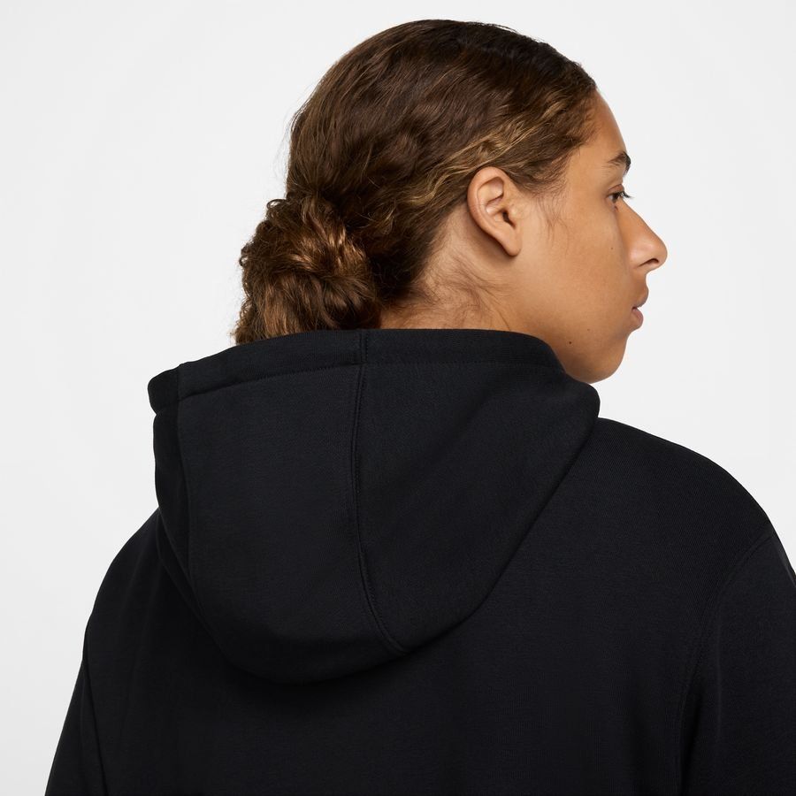 M NK CLUB FT FZ HOODIE BLACK/BLACK/WHITE