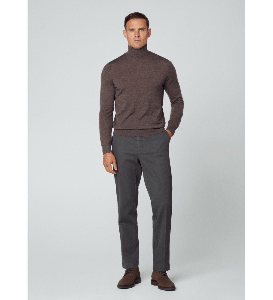 Hackett Jersey Merino Silk marrom