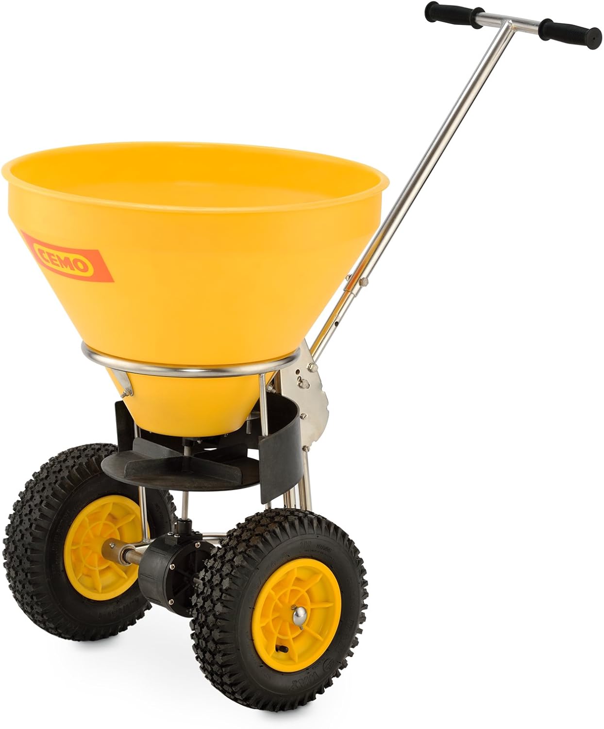 CEMO 10742 Streuwagen SW 50-E, Edelstahl/gelb, 50 Liter