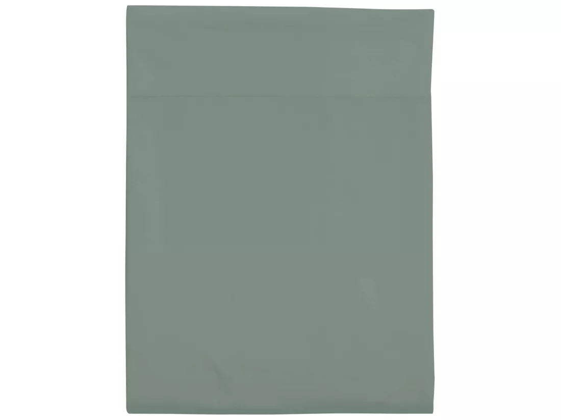 Drap plat 100% coton vert de gris 270x310 cm