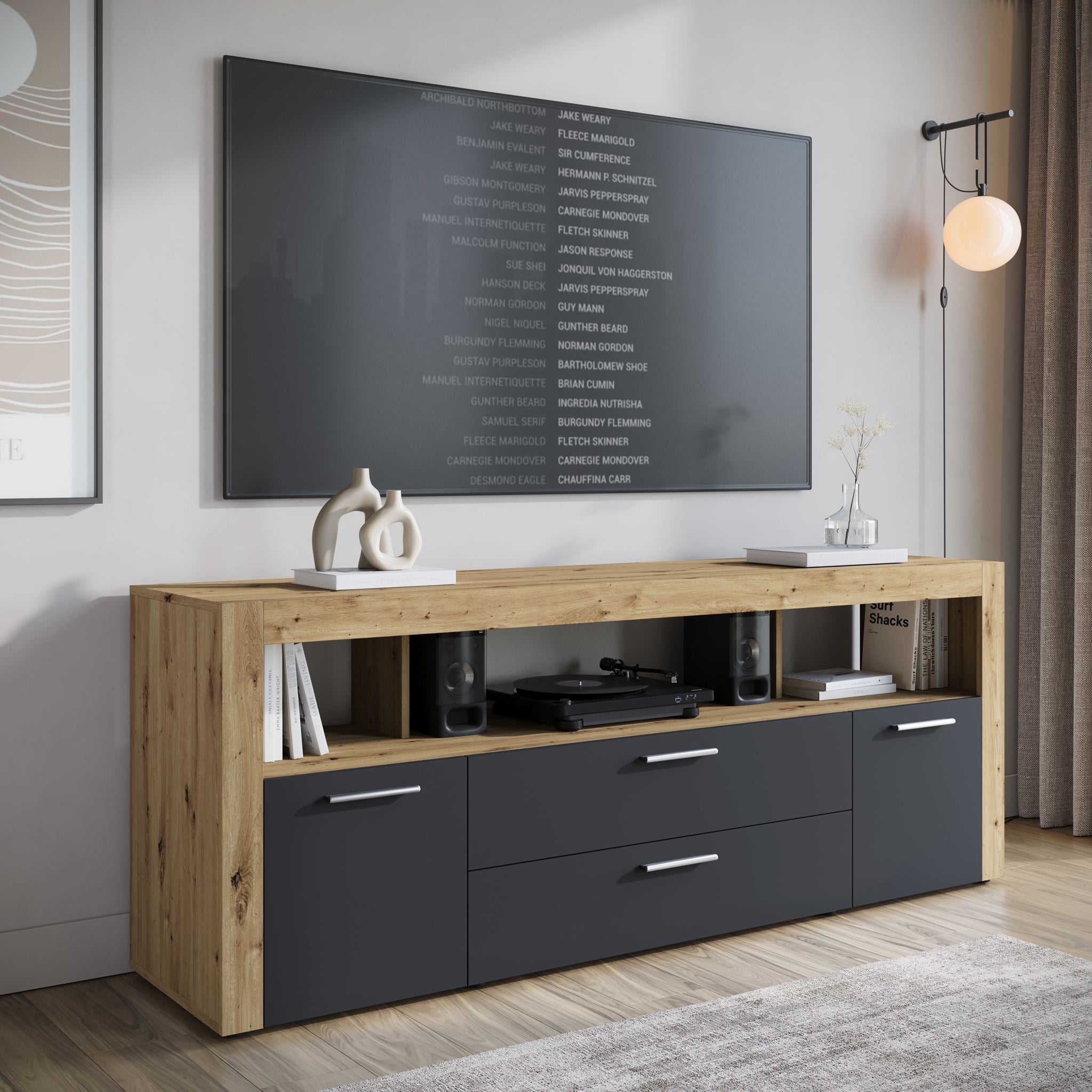Sharon - TV-Meubel - Antraciet - 181 cm