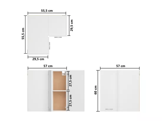 Armoire d'angle suspendue 