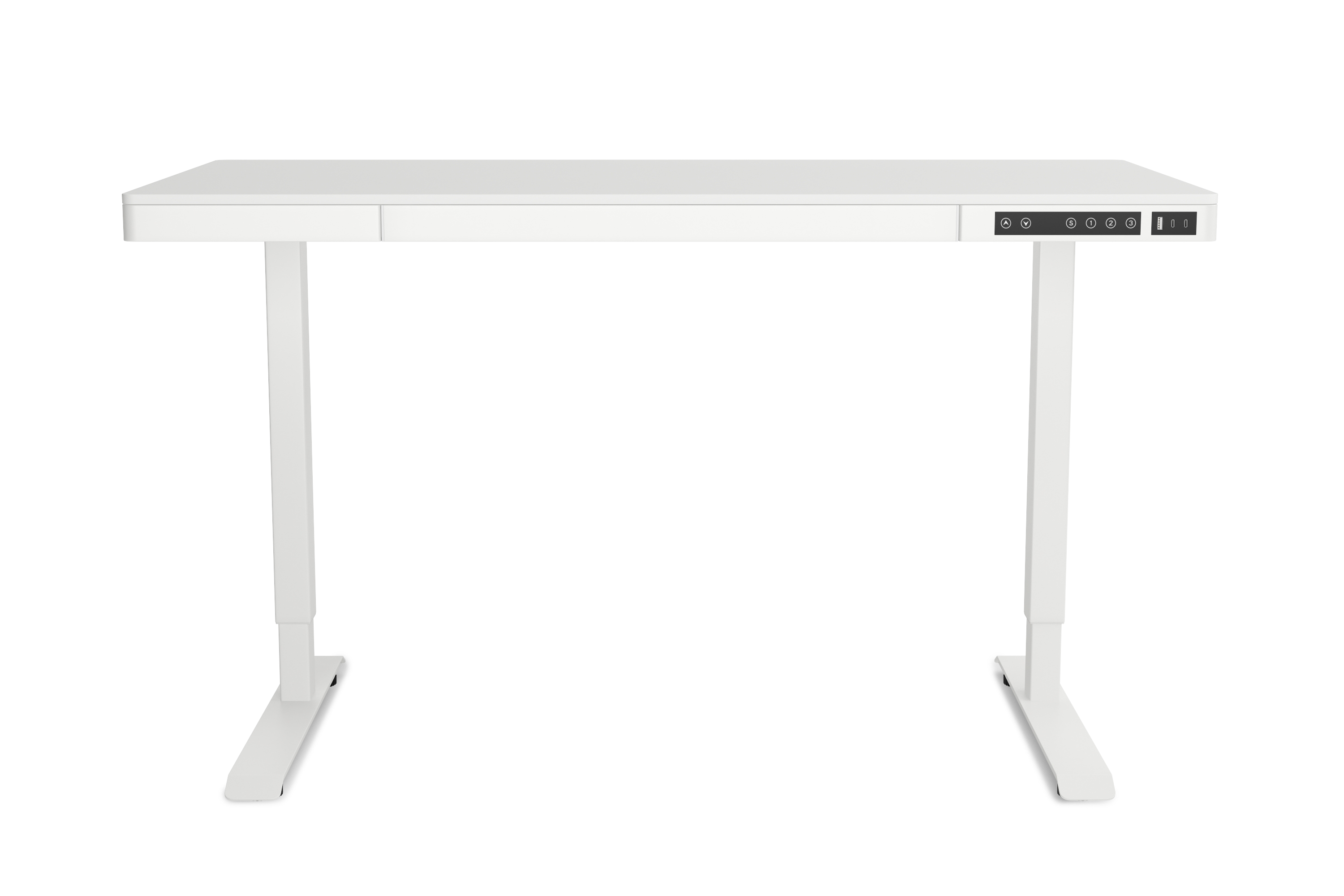 Stehpult elektrisch mit Schublade weiss 120 x 60 cm