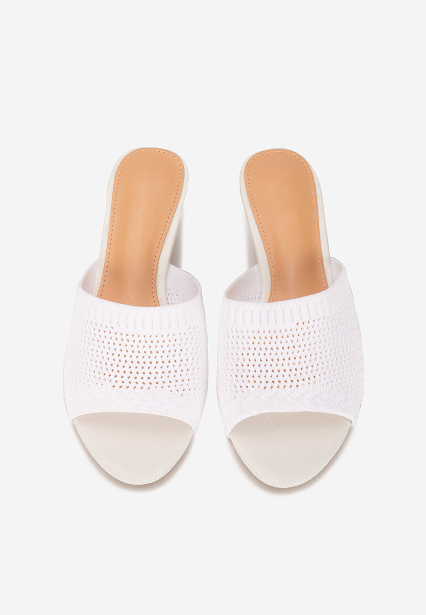 Mules à petit talon blancs Herria