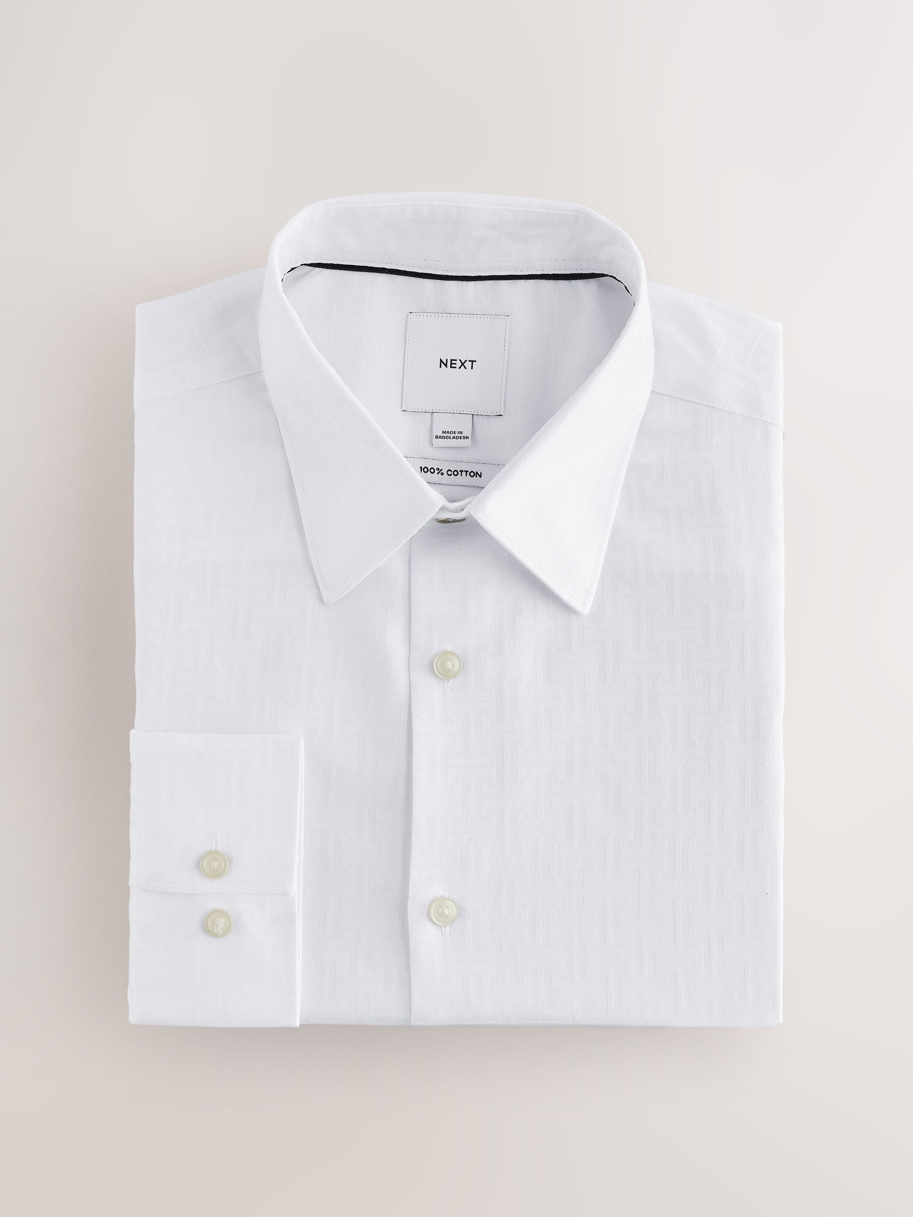 Wit monogram - Geometric Print Long Sleeve Smart Shirt