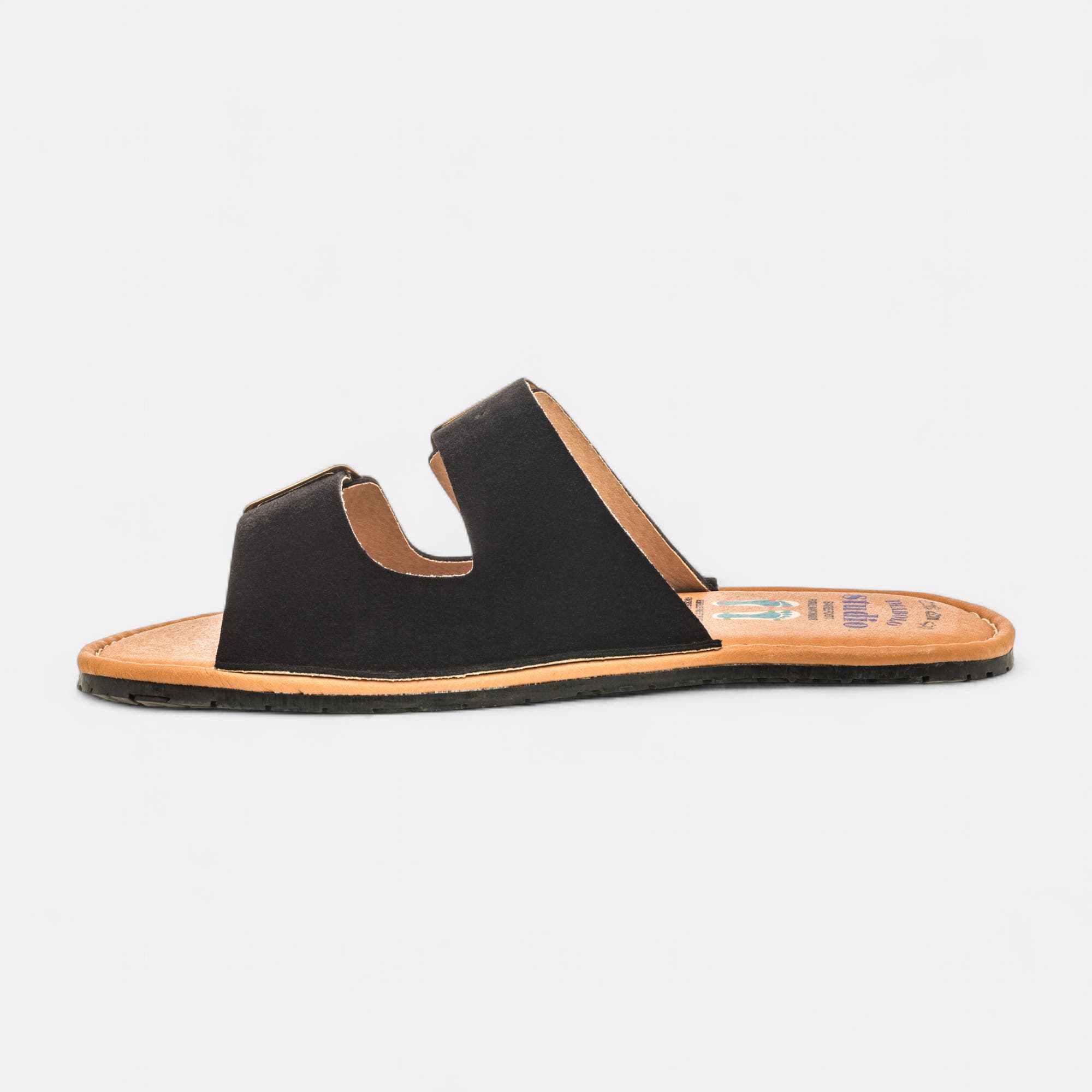 Mules Femme en cuir noir