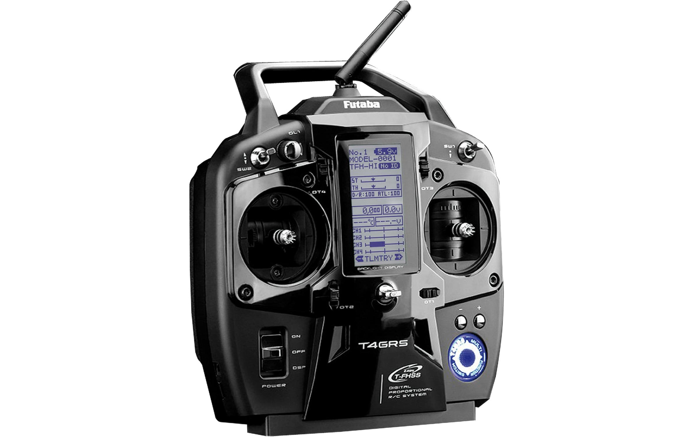 Fernsteuerung T4GRS mit R304SB Empfänger<br>2.4-GHz-Stick-Fernsteuerung mit 4 Kanälen für Autos und Boote