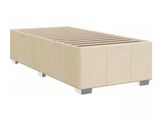 Sommier à lattes de lit et matelas Crème 90x190 cm Tissu