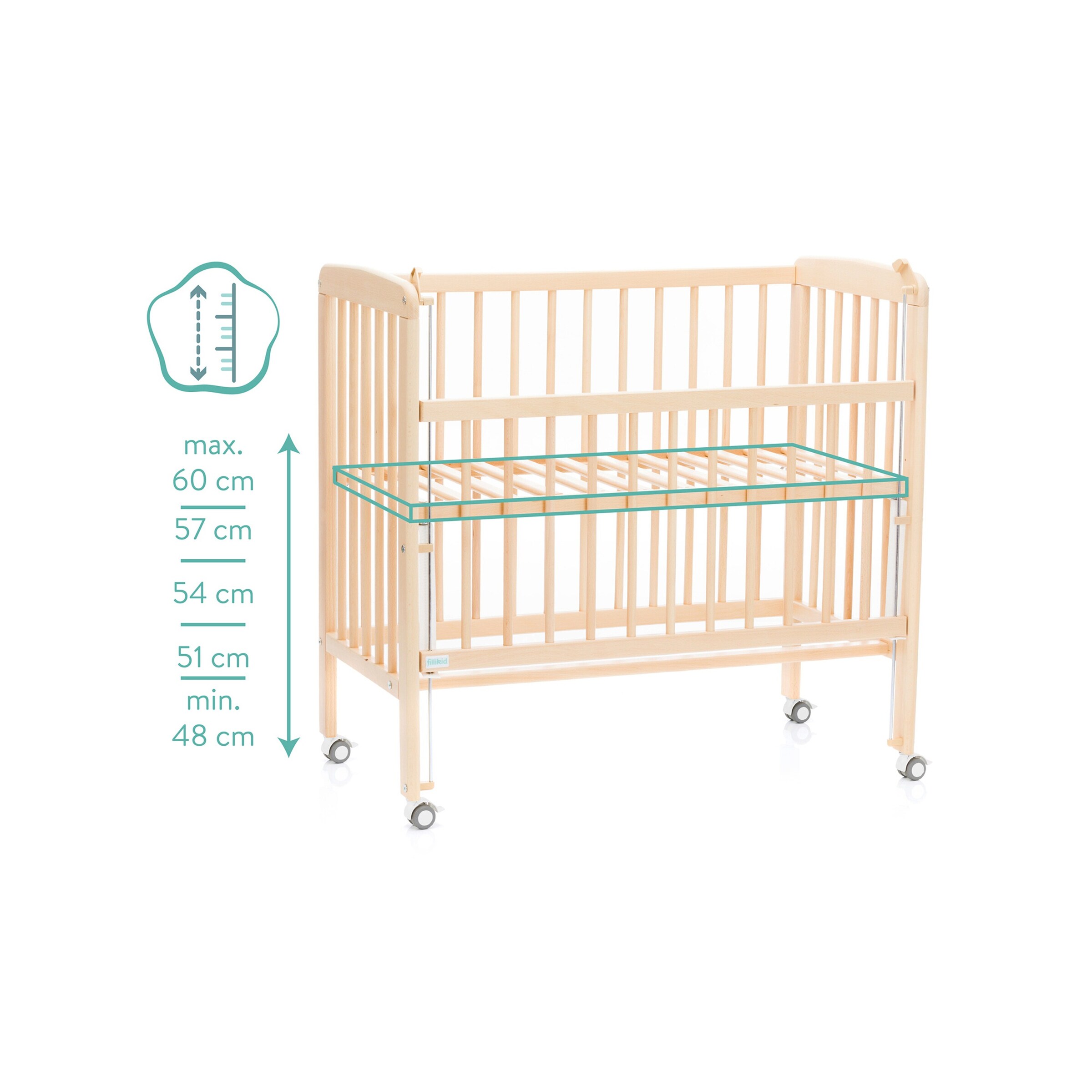littleworld Beistellbett Nino 90x45 cm natur