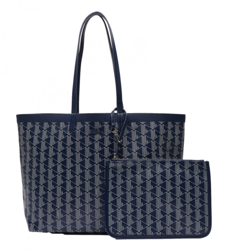 Sacola de compras Lacoste azul marinho