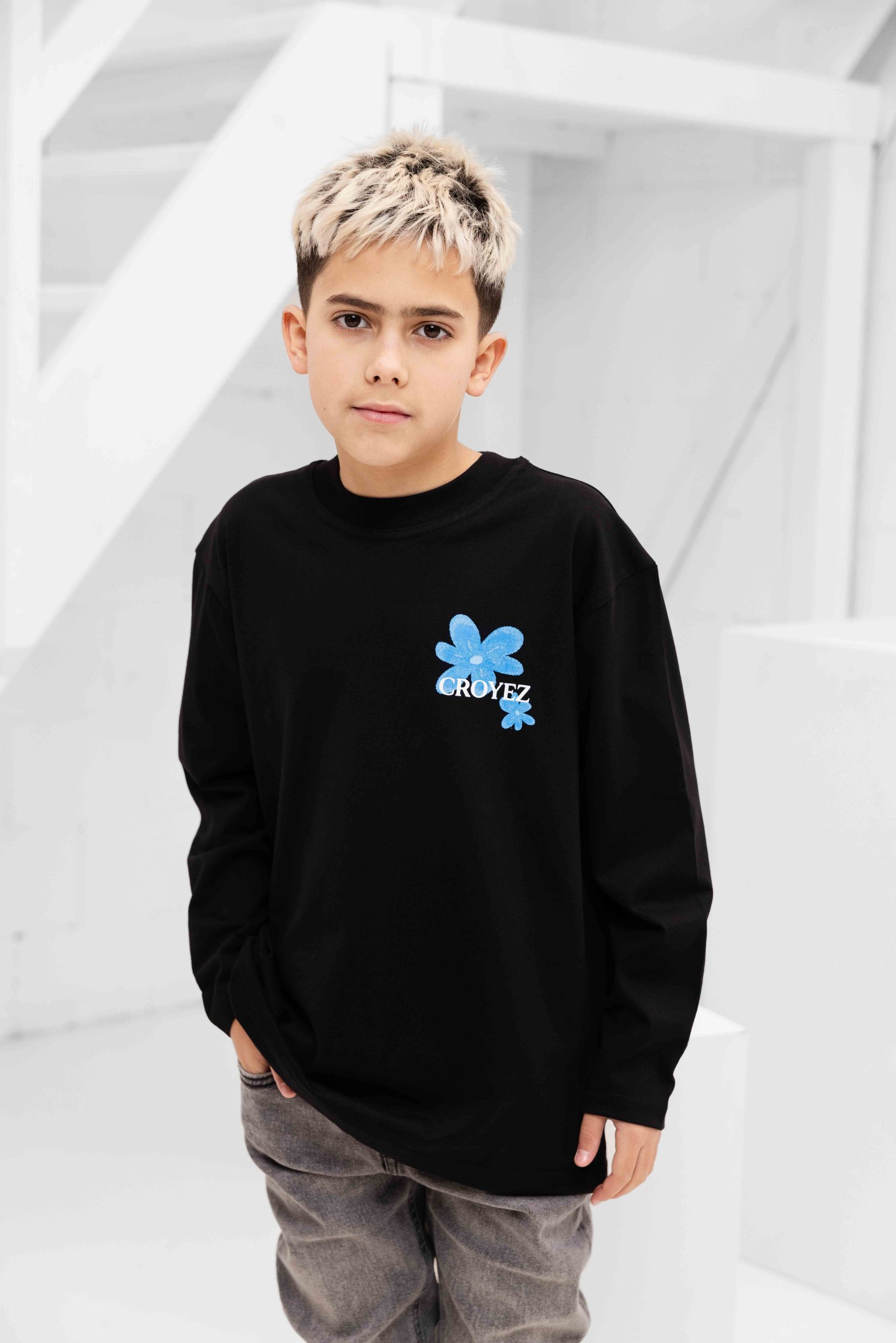 Croyez Mini Botanique Longsleeve Kids Zwart