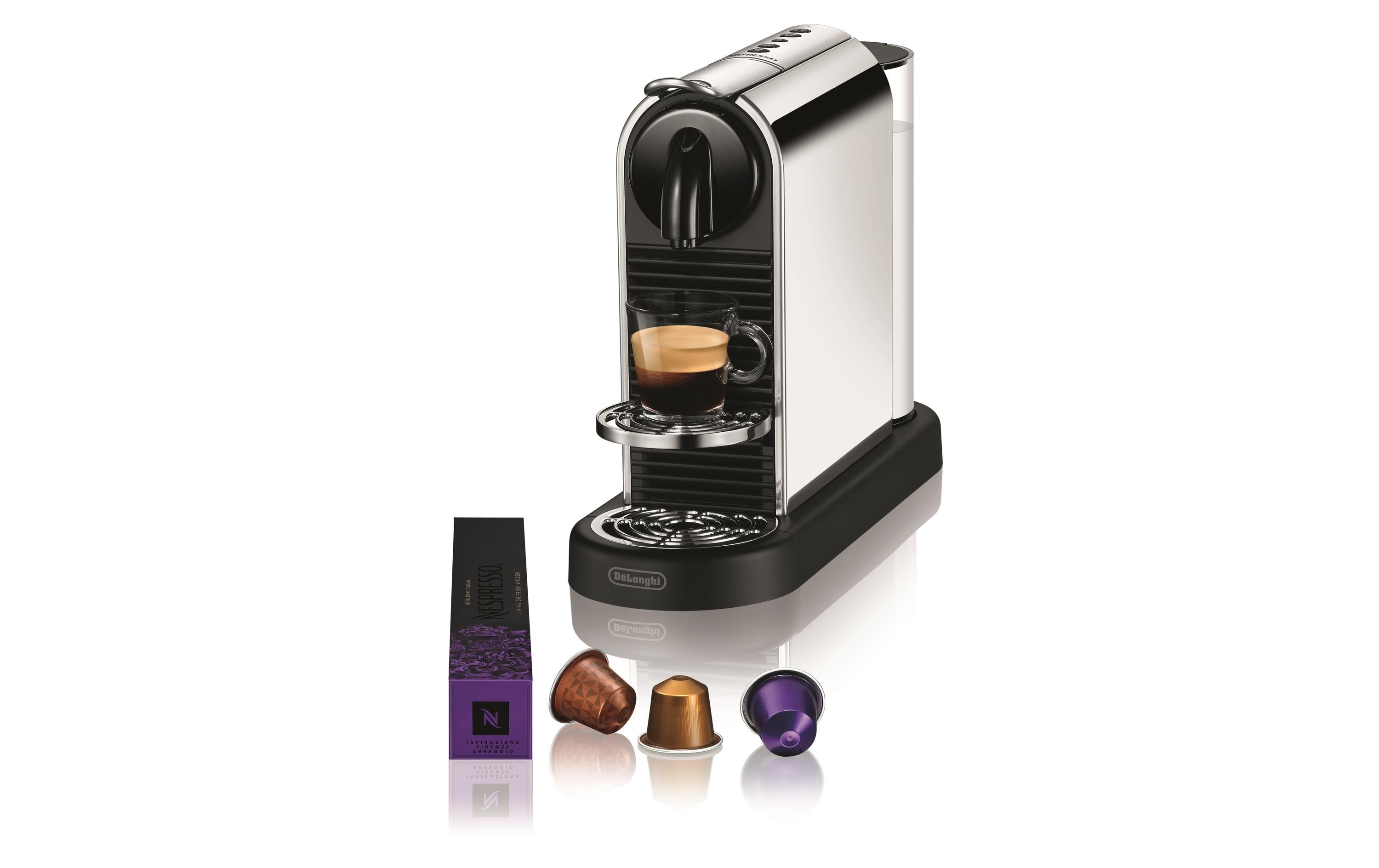 Kaffeemaschine Nespresso CitiZ Platinum EN220.M Silber<br>Elegante Nespressomaschine der Original Line mit Heisswasser-Funktion