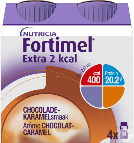 Fortimel Protein 2kcal Saveur Chocolat-Caramel Complément Nutritionnel Dénutrition 4x200ml