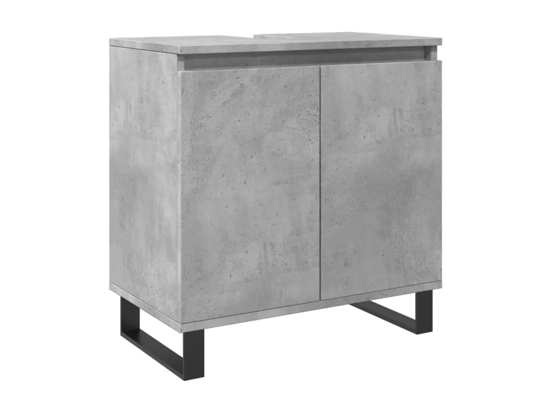 Armoire de bain gris béton 58x33x60 cm bois d'ingénierie