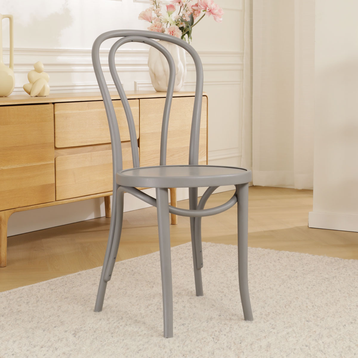 Houten bistrostoel Vienna Thonet No. 18 - grijs