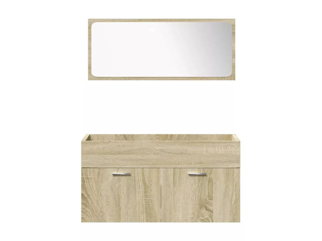 Ensemble de meubles de salle de bain 5 pcs chêne sonoma