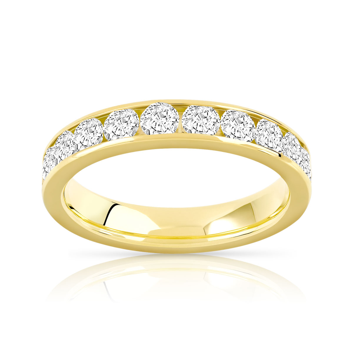 Alliance or 750 jaune diamants synthétiques 2 carats