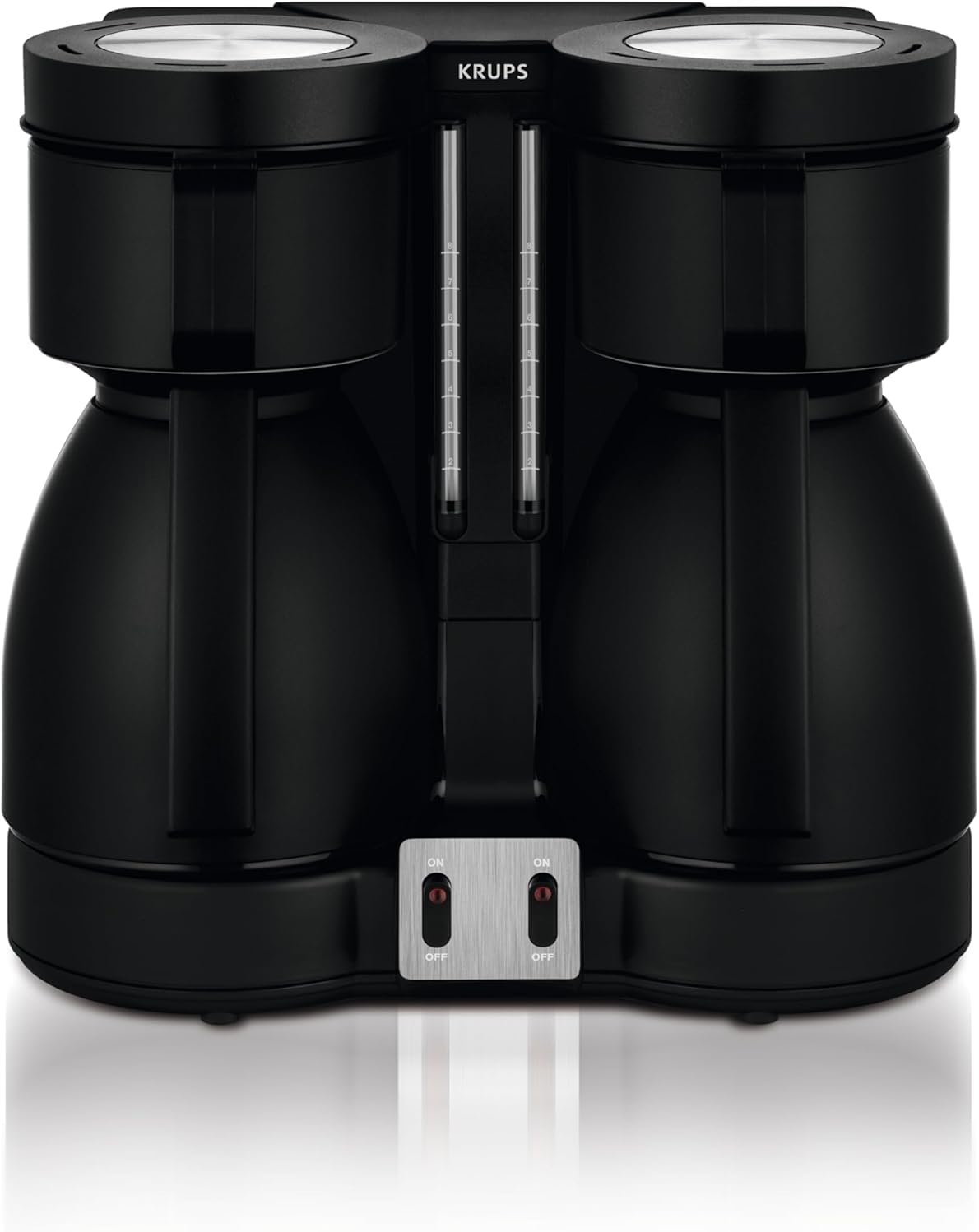 Krups KT8501 Doppel-Kaffeeautomat Duothek Thermo, schwarz & BW2448 Wasserkocher Pro Aroma, 1,6 L, 2,400 W mit beleuchtetem Ein-/Ausschalter, schwarz