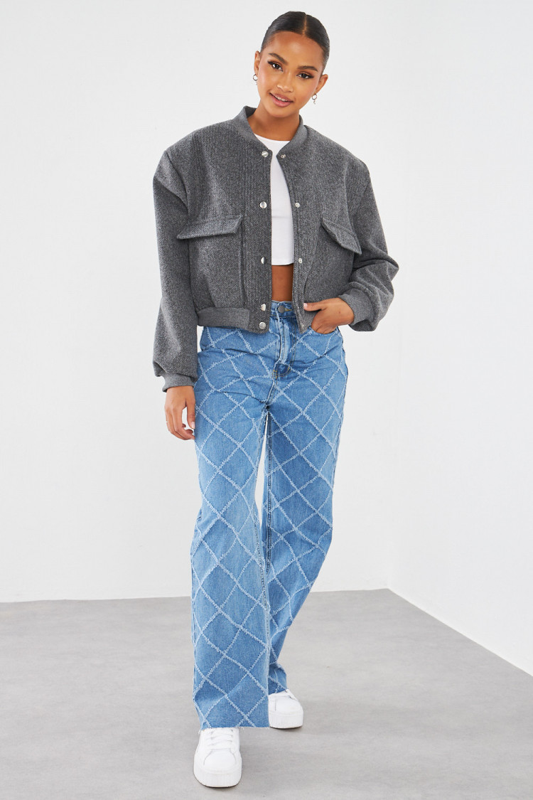 Bomber court gris