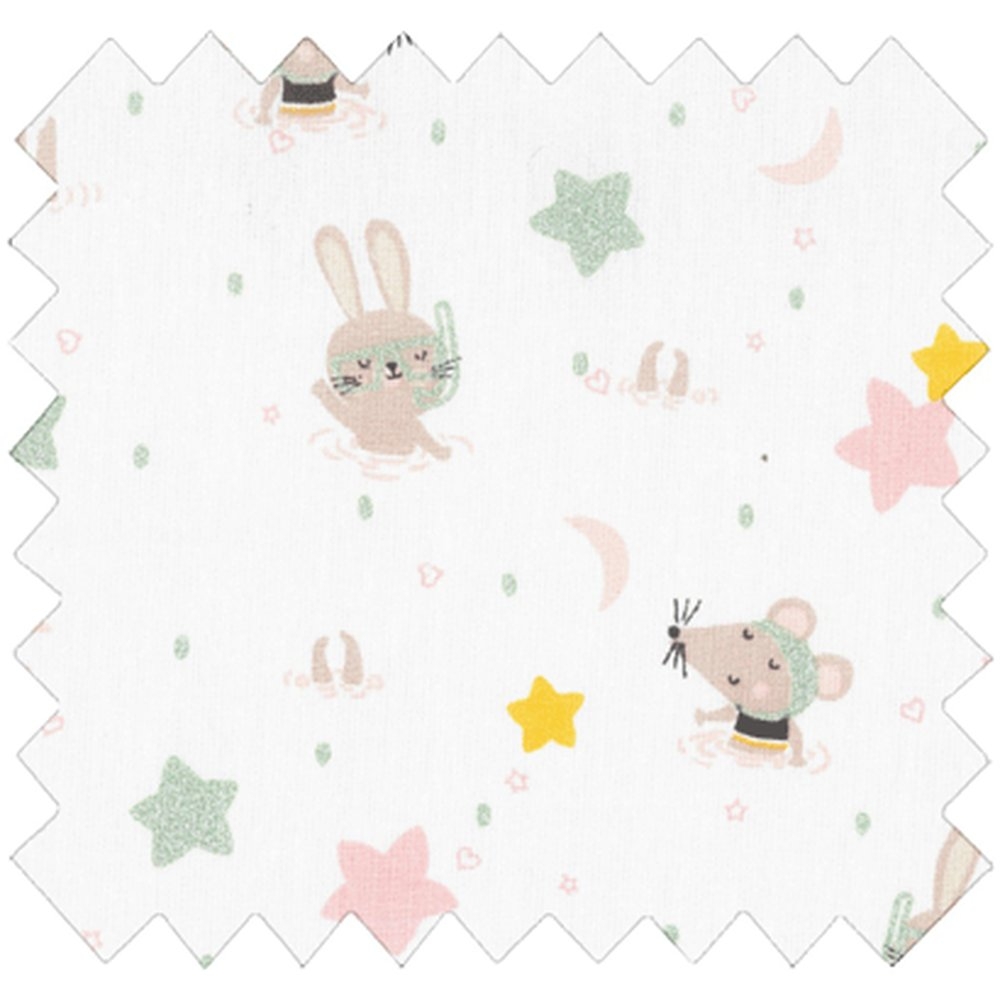 Coupon Tissu 1 M Souris Rêveuses