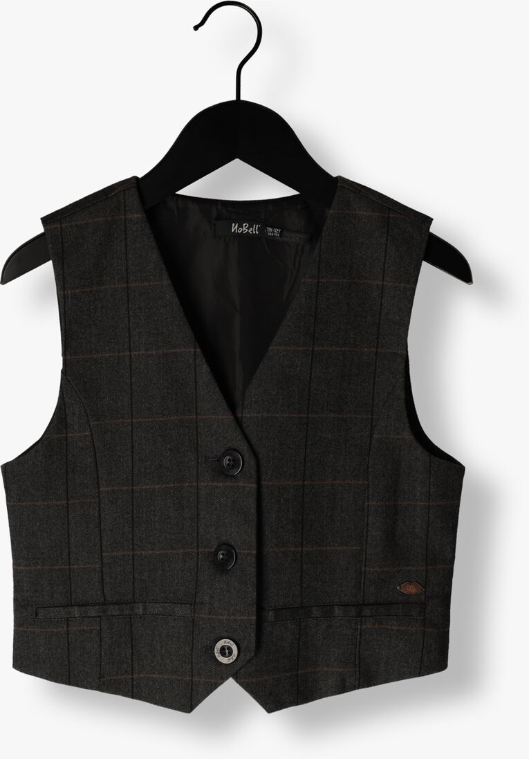 NOBELL blauwe nobell spencer tintin girls herringbone check gilet navy