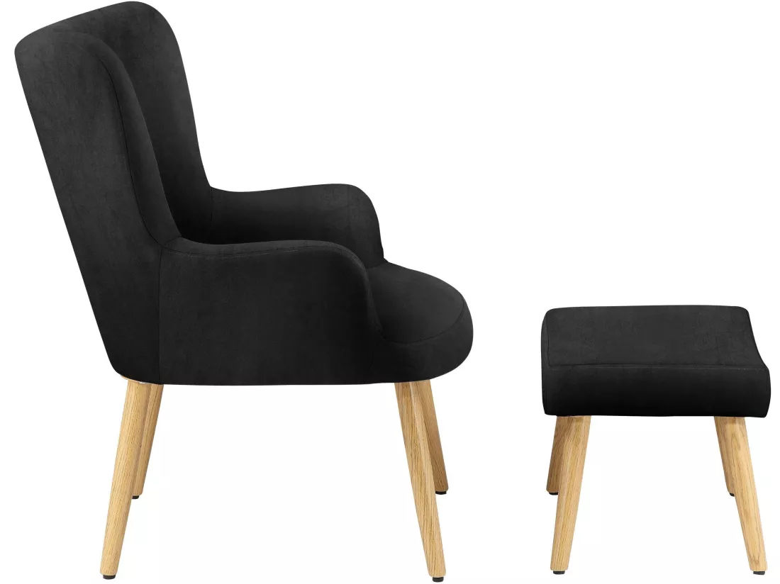 Coco Arm Chair Noir Microfibre