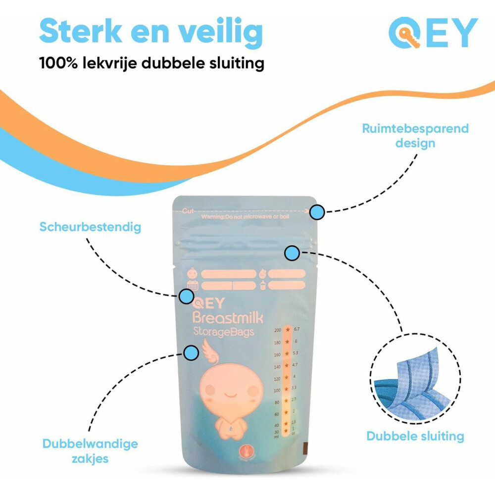 Qey Moedermelk Bewaarzakjes 120 stuks