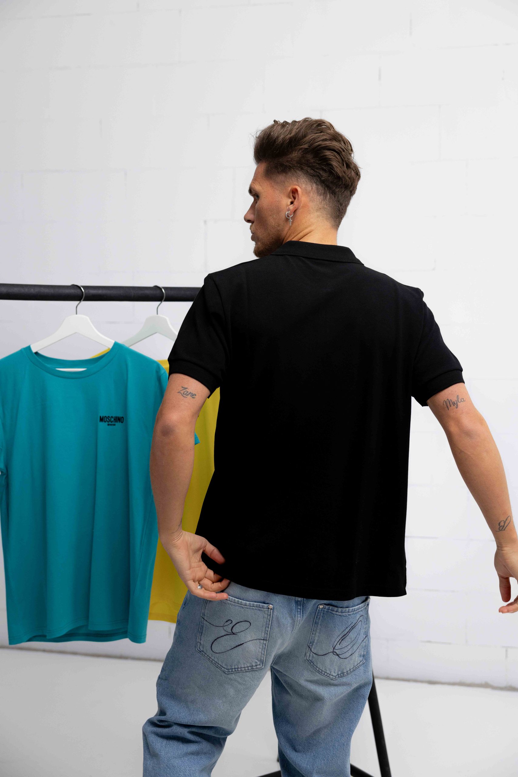 Moschino Swim Polo Heren Zwart