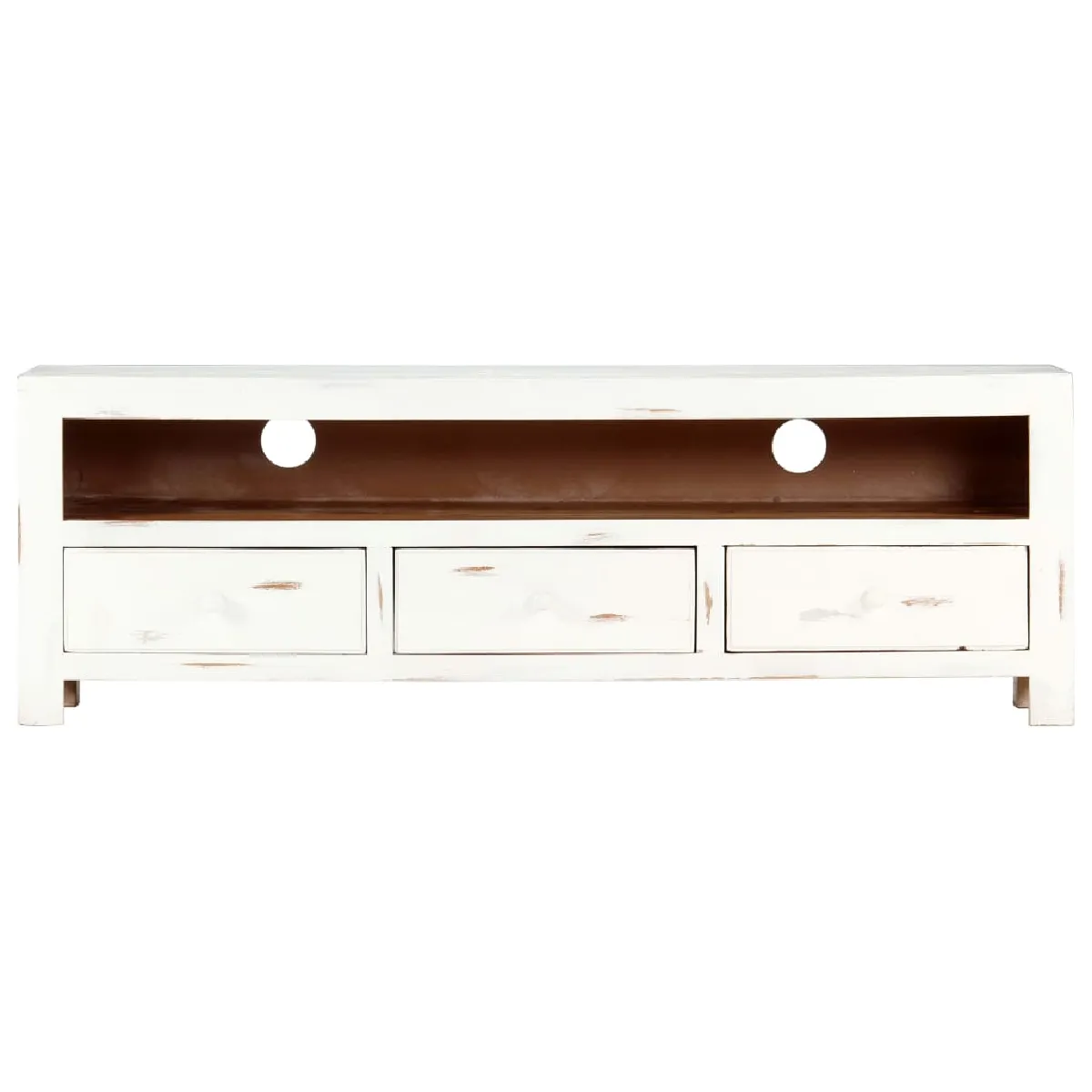 Vidaxl Meuble TV Acacia Blanc
