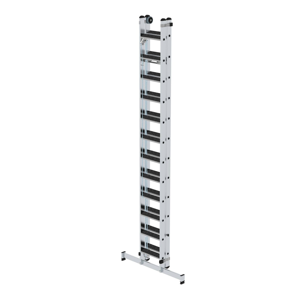 PROREGAL Trapladder, 2-delig met dwarsbalk en clip-trede R13, 2 x 12 treden