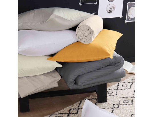 TRADILINGE - Housse de couette satin de coton blanc 260x240 cm