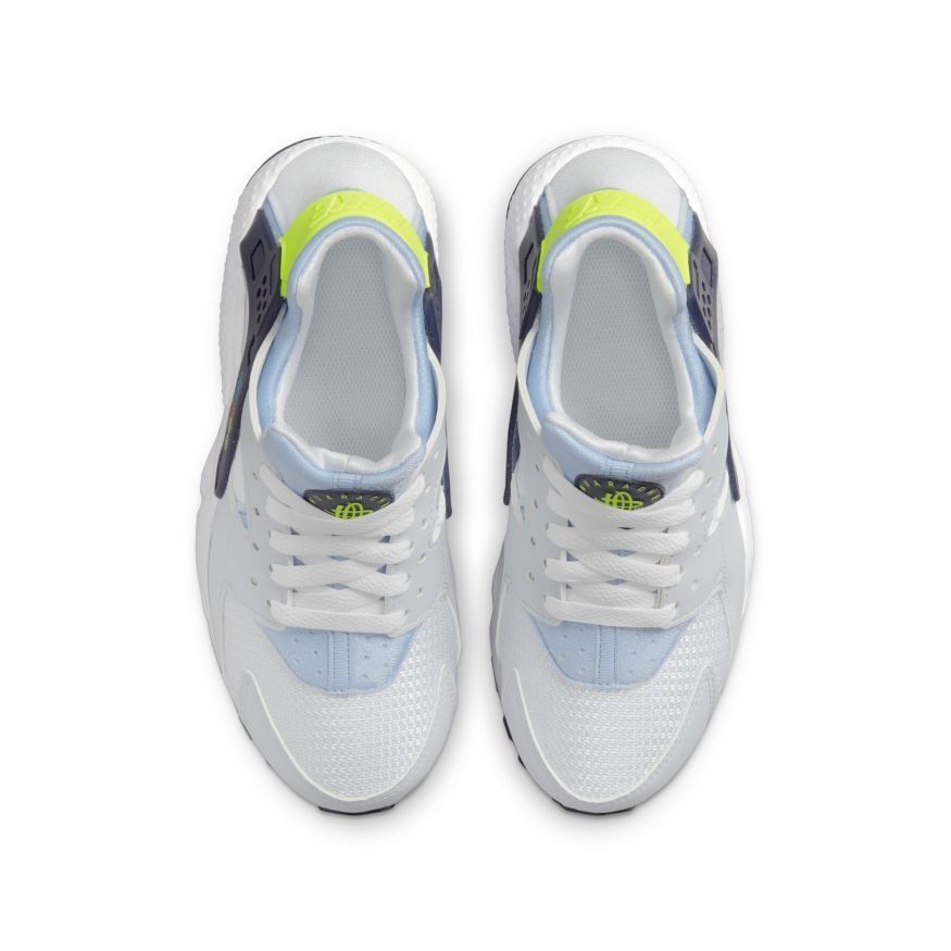 Nike Chaussures Air Huarache - Blanc/Bleu/Jaune Fluo Enfant