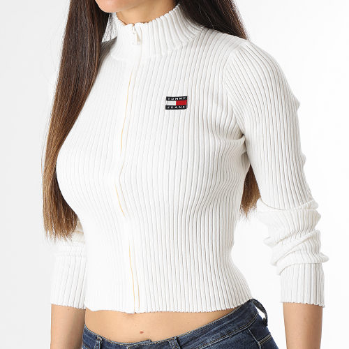 Sweat Zippé Femme Badge 5943 Beige