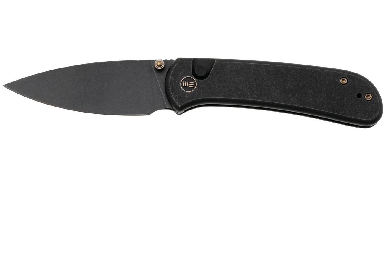 WE Knife Qubit WE22030F-1 Blackwashed CPM 20CV, Black Titanium, zakmes