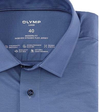 OLYMP Luxor Overhemd 24/Seven Blauw 120264-17 kopen