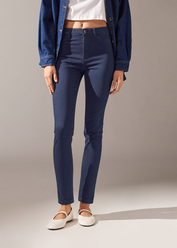 Calça jeans skinny térmica de toque suave