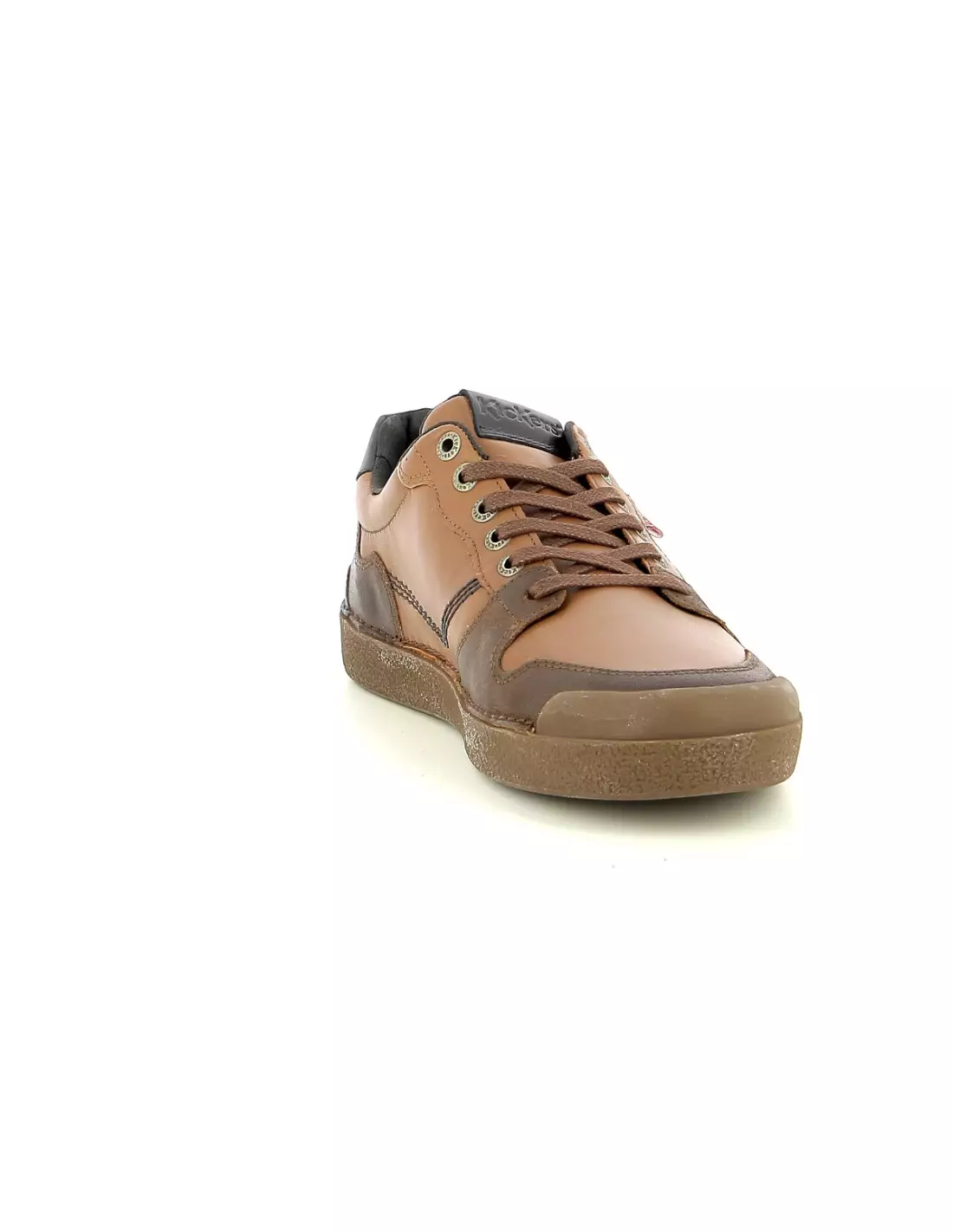 KICKERS TRIGOLO - Baskets Camelcognacmarine