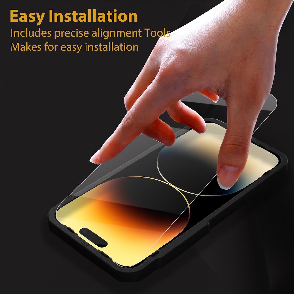 HD herdet glassfilm av aluminiumslegering Fullt deksel Fallsikkert for iPhone Gjennomsiktig iPhone 14 Pro